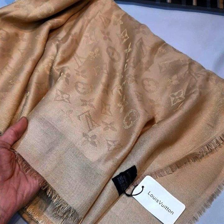 روسری کشمیر لمه دار پاییزه ضخیم قوره140 وارداتی لویی ویتون